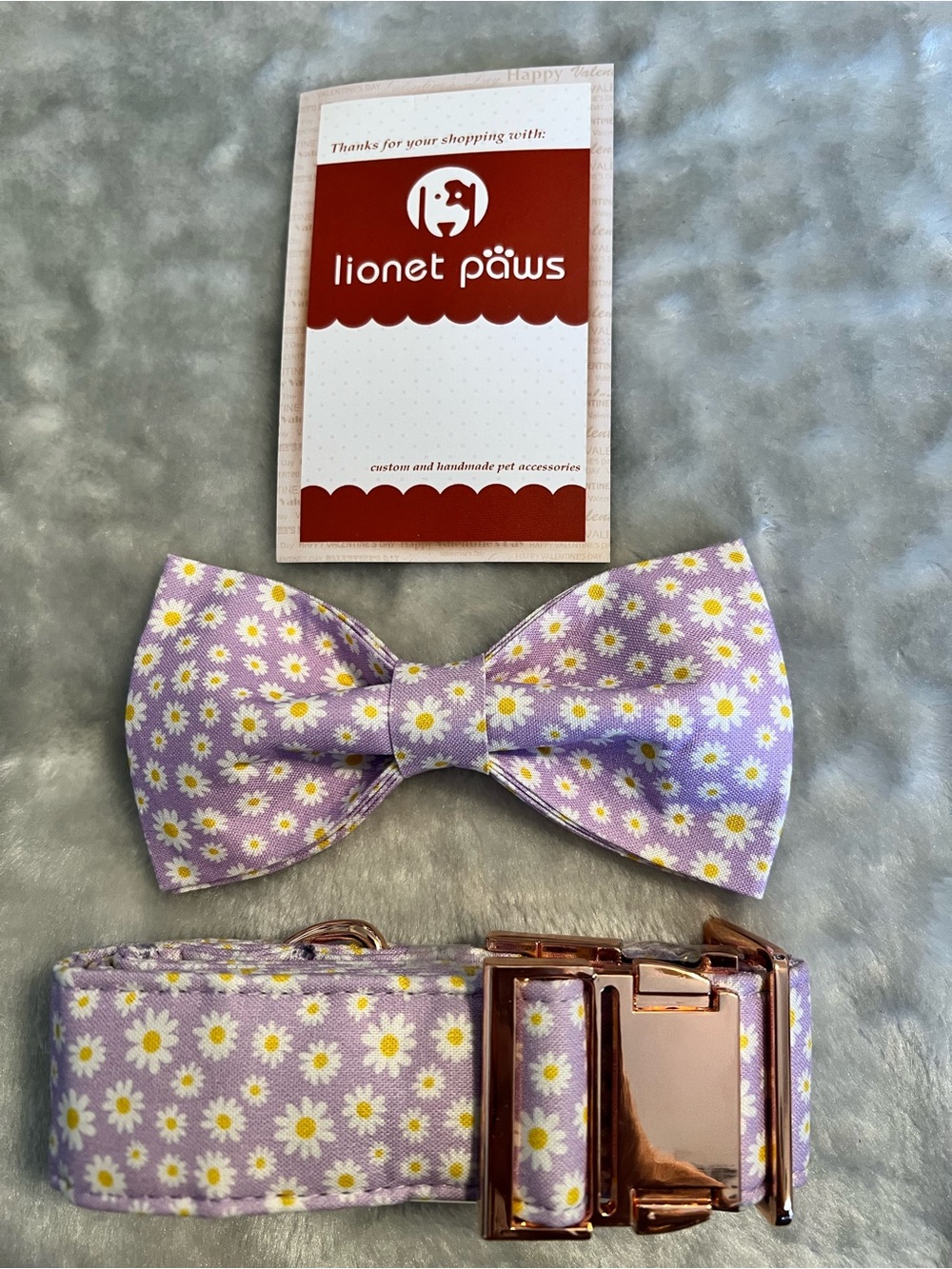 Lionet Spring Dog Collar with Bow tie.